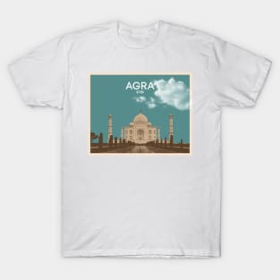 Taj Mahal Agra India Vintage Graphic Art T-Shirt